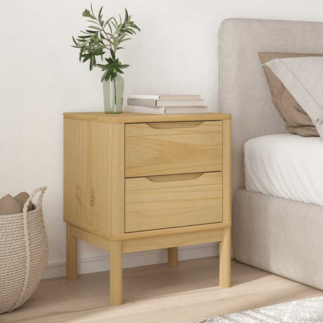 Vidaxl nachtkastje floro 45x39x57 cm massief grenenhout wasbruin