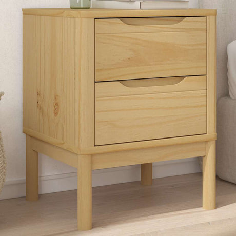 Vidaxl nachtkastje floro 45x39x57 cm massief grenenhout wasbruin