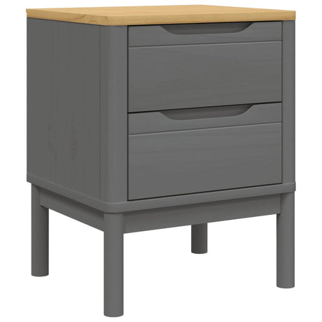 Vidaxl nachtkastje floro 45x39x57 cm massief grenenhout grijs