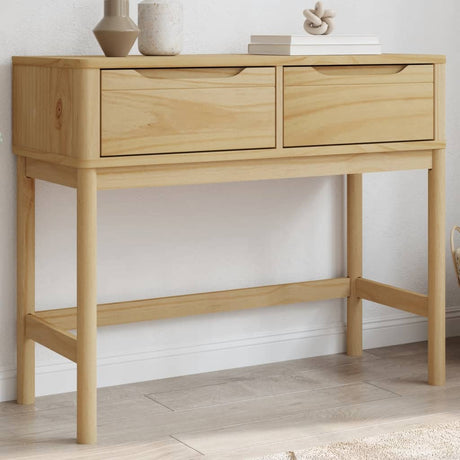 Vidaxl wandtafel floro 89,5x36,5x73 cm massief grenenhout wasbruin