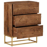 Vidaxl ladekastje 55x30x76 cm massief mangohout en ijzer