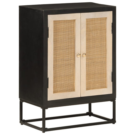Vidaxl dressoir 55x30x76 cm massief mangohout en ijzer zwart