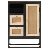 Vidaxl dressoir 55x30x76 cm massief mangohout en ijzer zwart