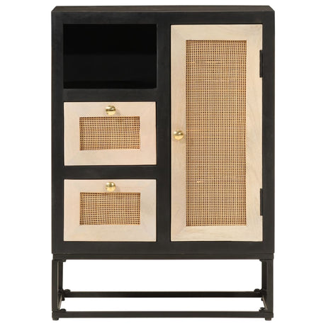 Vidaxl dressoir 55x30x76 cm massief mangohout en ijzer zwart