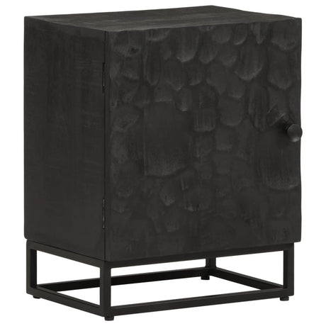 Vidaxl nachtkastje 40x30x50 cm massief mangohout en ijzer zwart