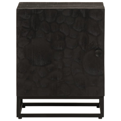 Vidaxl nachtkastje 40x30x50 cm massief mangohout en ijzer zwart