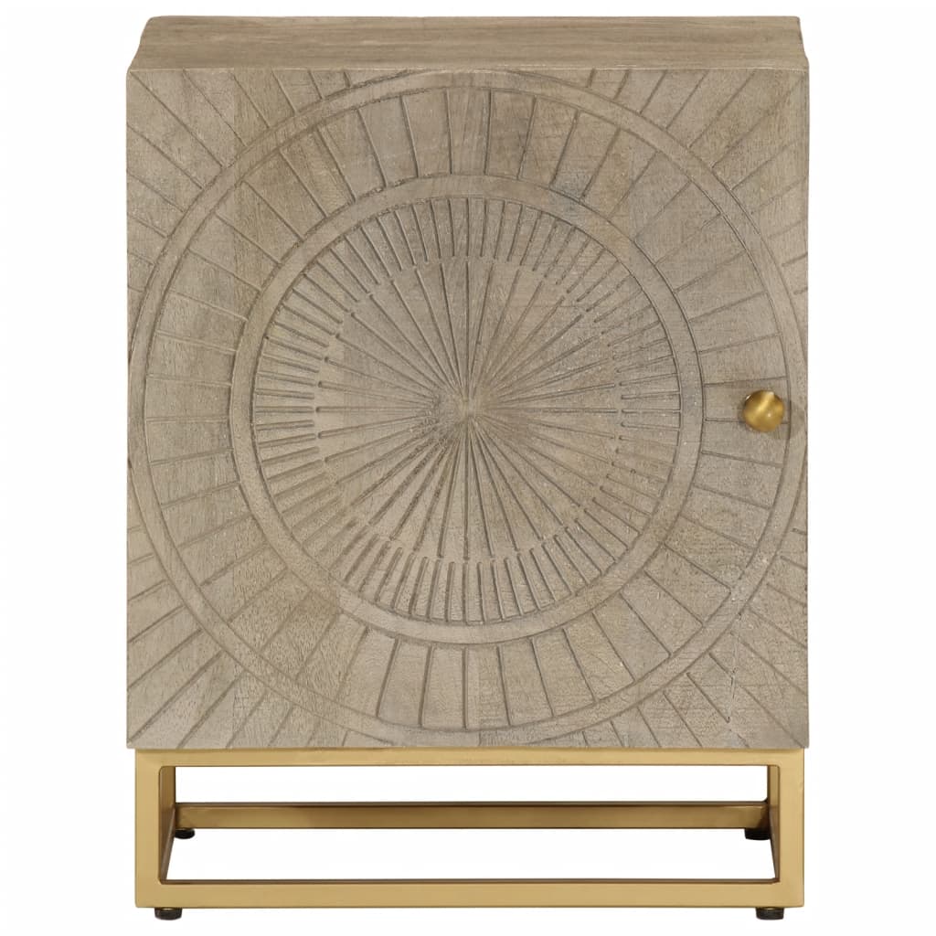 Vidaxl nachtkastje 40x30x50 cm massief mangohout en ijzer