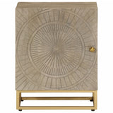 Vidaxl nachtkastje 40x30x50 cm massief mangohout en ijzer