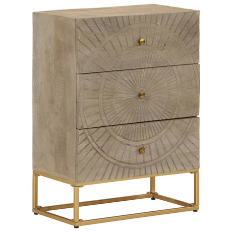 Vidaxl ladekastje 55x30x76 cm massief mangohout en ijzer