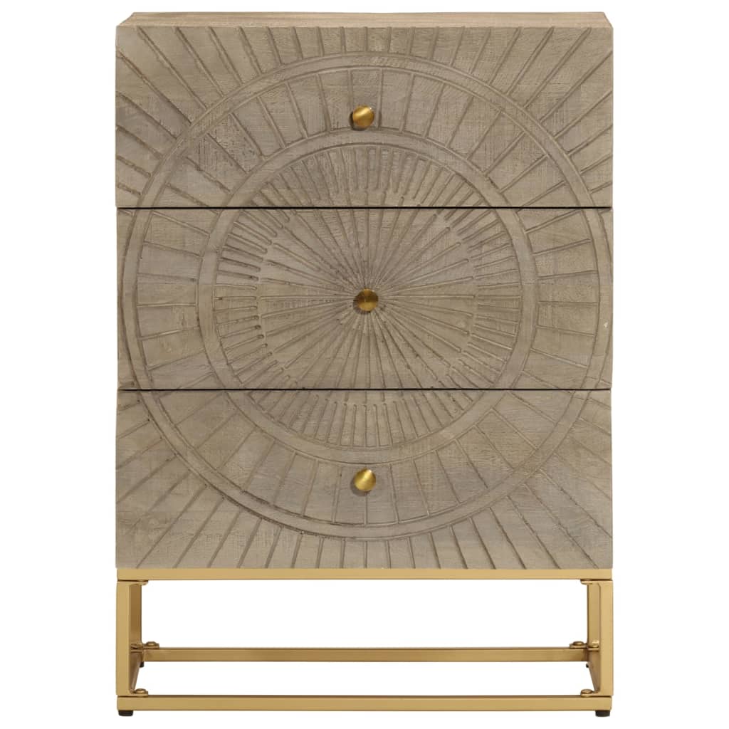 Vidaxl ladekastje 55x30x76 cm massief mangohout en ijzer