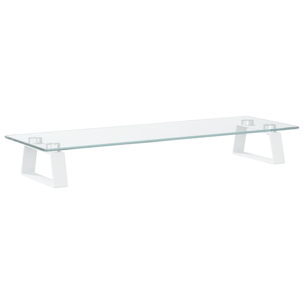 Vidaxl Monitor Stand 60x20x8 cm de vidrio endurecido y metal blanco