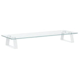 Vidaxl Monitor Stand 60x20x8 cm in vetro temprato e bianco metallico