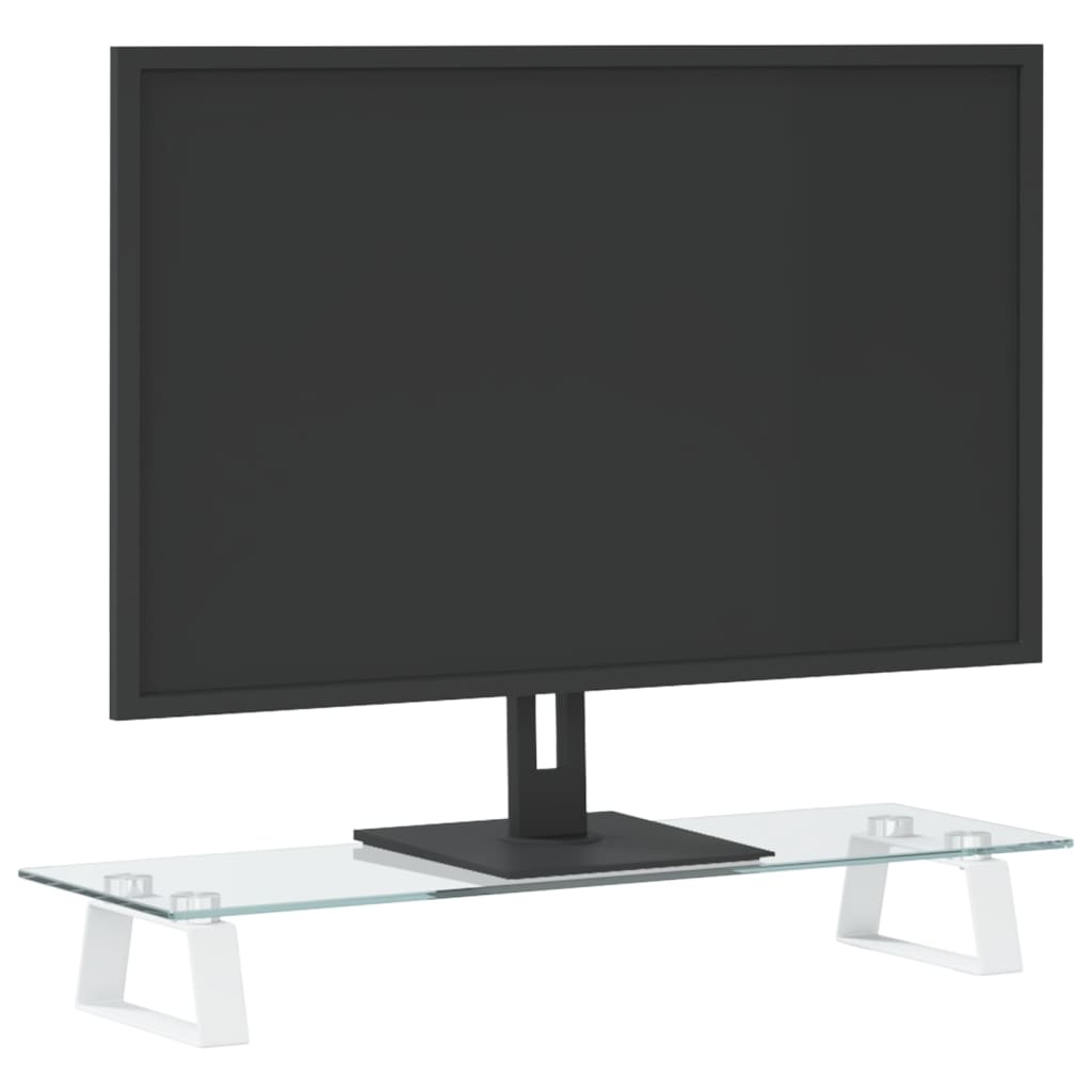 Vidaxl Monitor Stand 60x20x8 cm herdet glass og metallhvit