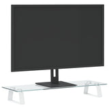 Vidaxl Monitor Stand 60x20x8 cm herdet glass og metallhvit