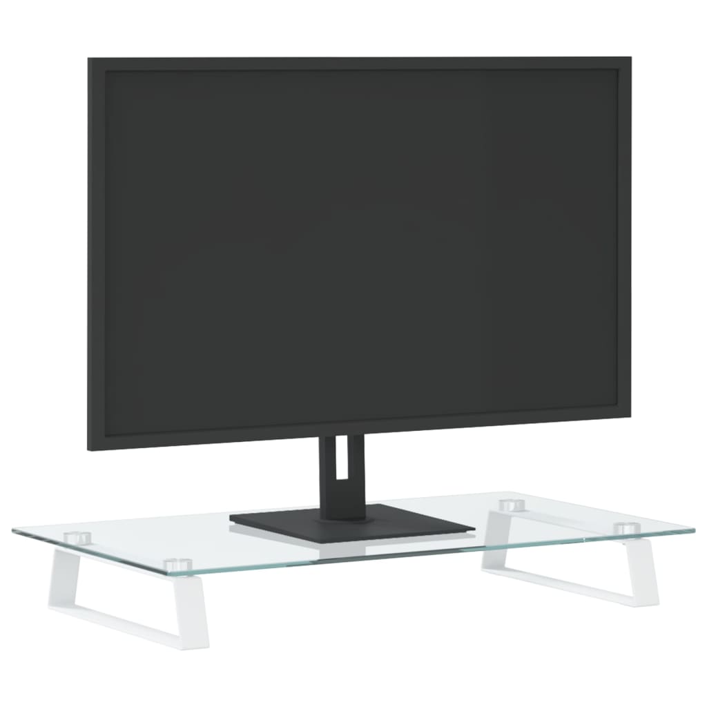 Vidaxl Monitor stativ 60x35x8 cm härdat glas och metallvitt