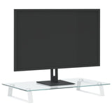 Stojak na monitor vidaxl 60x35x8 cm hartowany szkło i metalowy biały