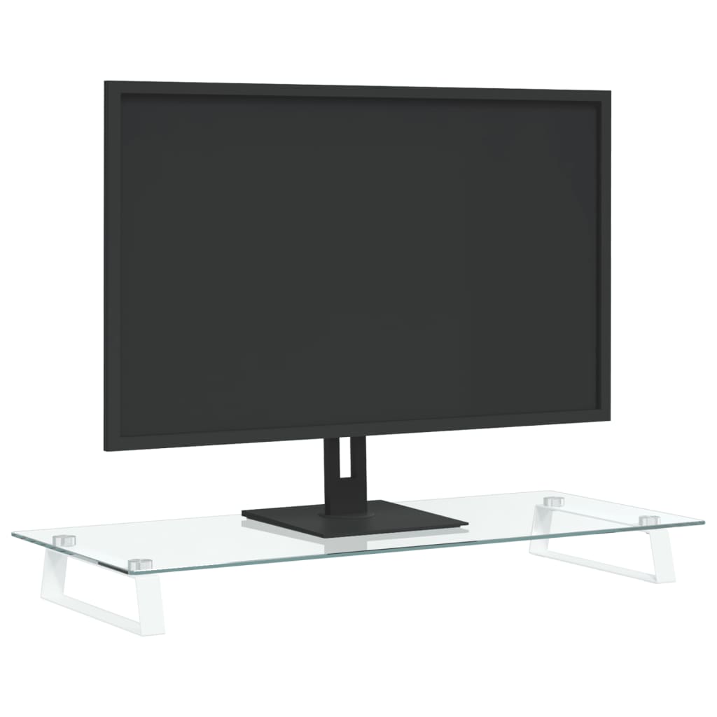 Vidaxl Monitor Standard 80x35x8 cm in vetro temprato e bianco metallico