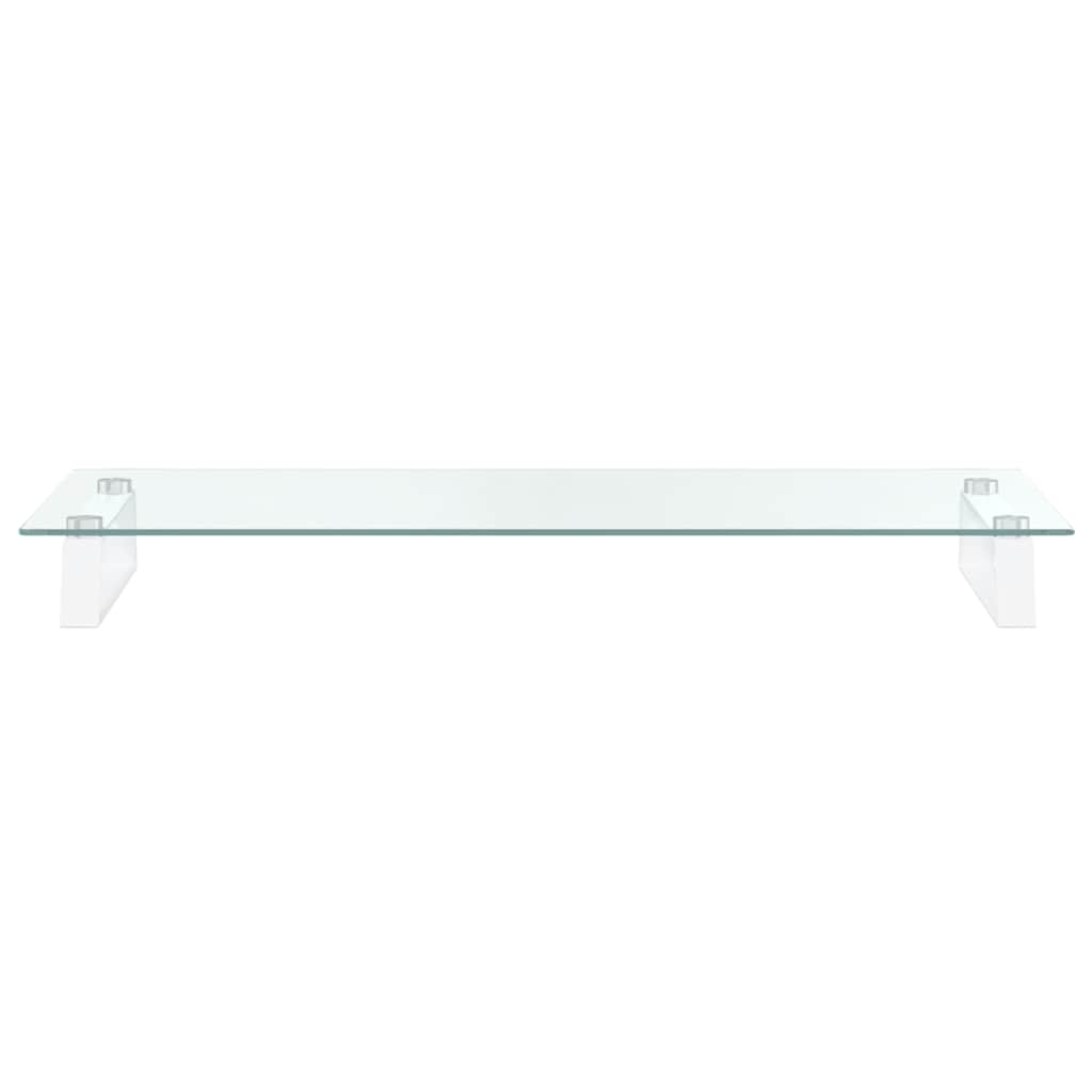 Vidaxl monitorstandaard 80x35x8 cm gehard glas en metaal wit
