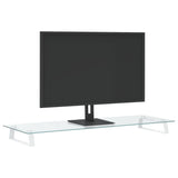 Vidaxl monitorstandaard 100x35x8 cm gehard glas en metaal wit