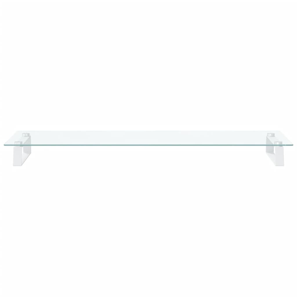 Vidaxl monitorstandaard 100x35x8 cm gehard glas en metaal wit