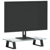 VidaXL Monitorstandaard 40x20x8 cm gehard glas en metaal zwart