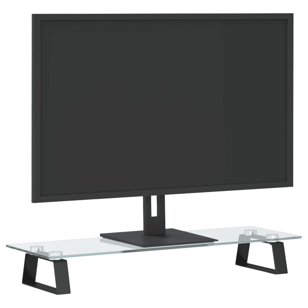 Vidaxl Monitor Stand 60x20x8 cm tvrzená sklo a kovová černá