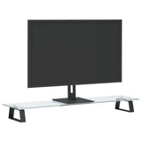 Vidaxl Monitor Stand 80x20x8 cm de vidrio endurecido y negro de metal negro