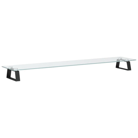 Vidaxl monitorstandaard 100x20x8 cm gehard glas en metaal zwart