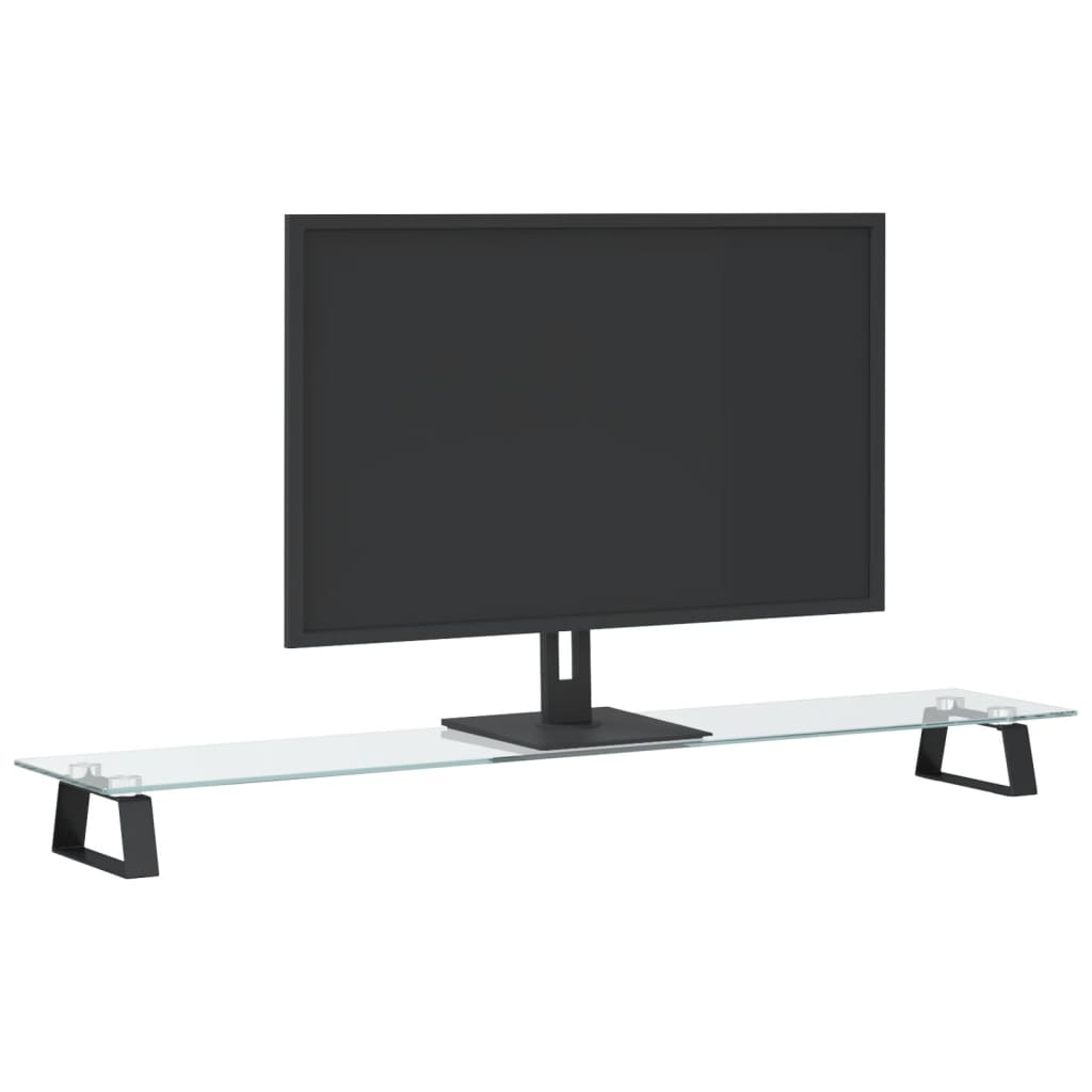 Vidaxl Monitor Standard 100x20x8 cm Terminata in vetro e metallo nero