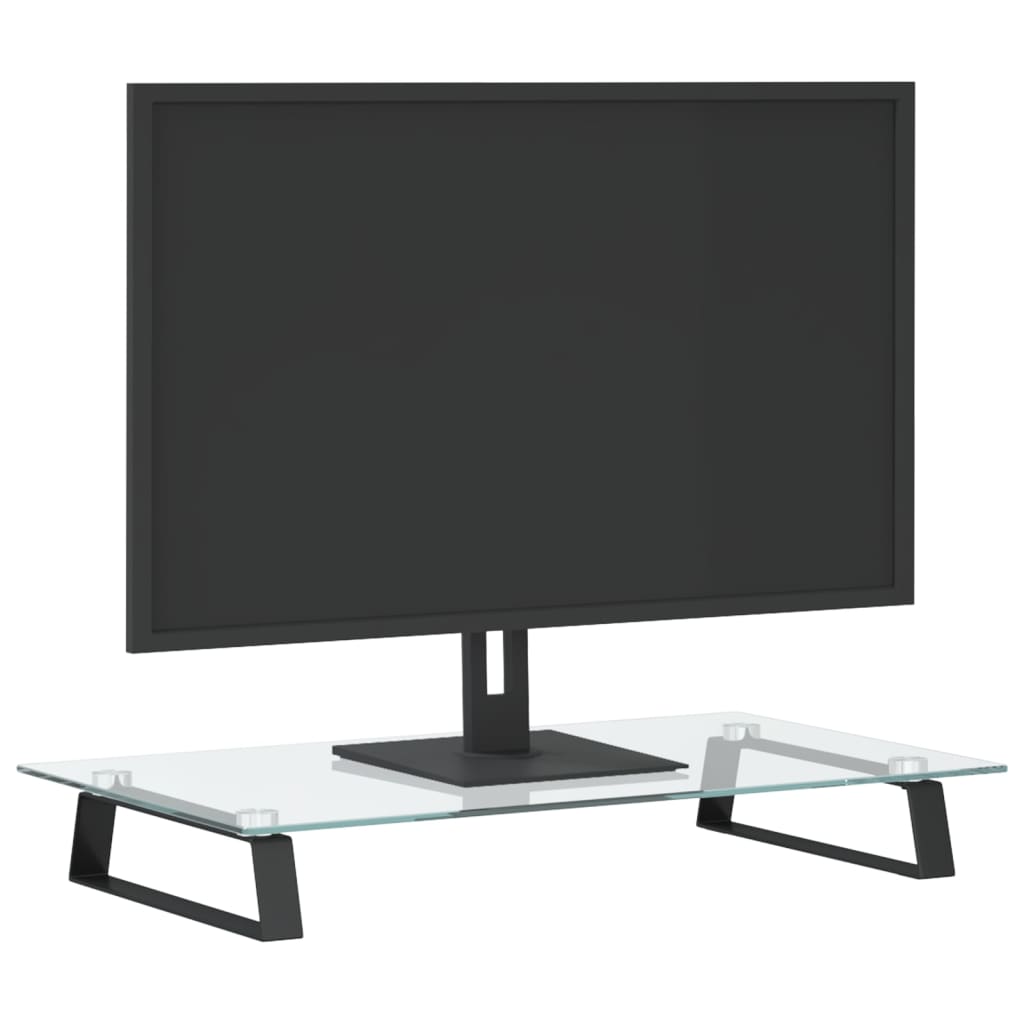 Vidaxl Monitor estándar 60x35x8 cm de vidrio endurecido y negro de metal negro