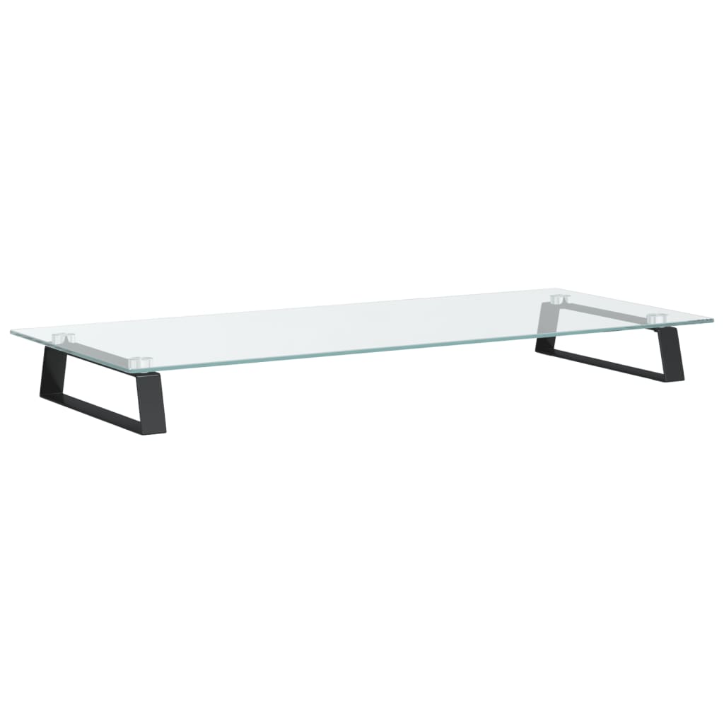 Vidaxl Monitor Stand 80x35x8 cm in vetro indurito e metallo nero