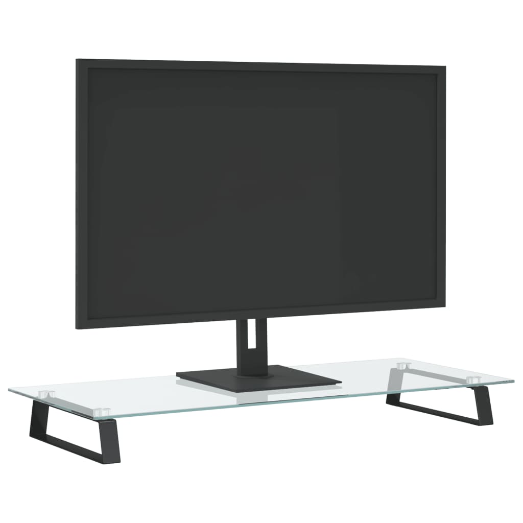 Vidaxl Monitor Stand 80x35x8 cm ztuhnuté sklo a kovovou černou