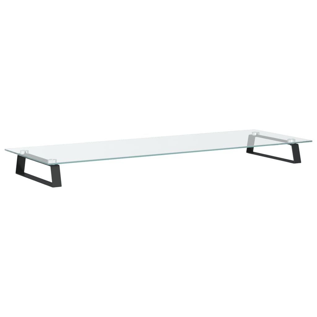 Vidaxl monitorstandaard 100x35x8 cm gehard glas en metaal zwart