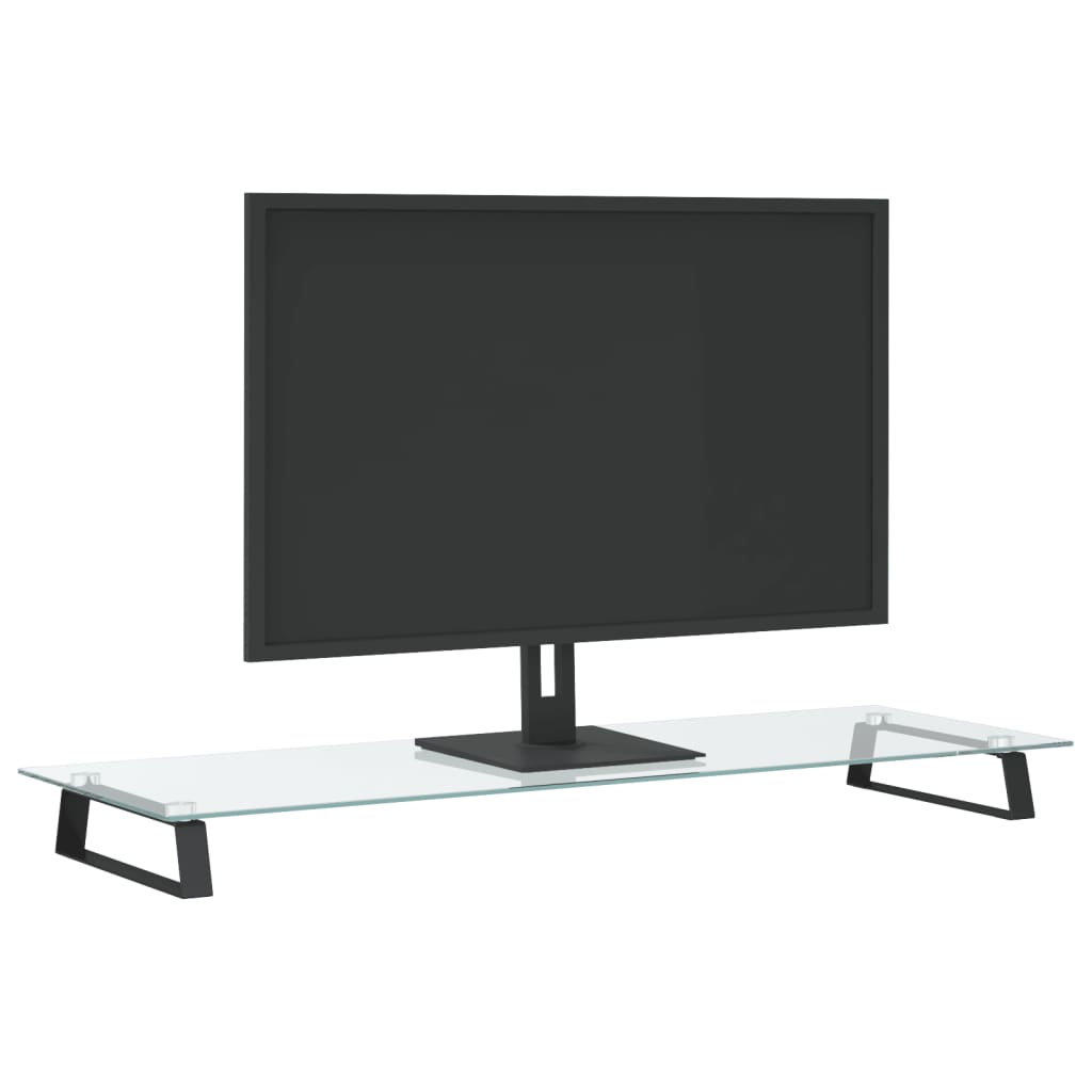 Vidaxl Monitor Standard 100x35x8 cm Zakończony szkło i metalowy czarny