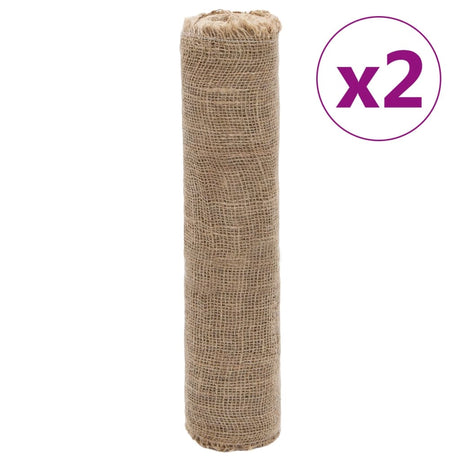 Vidaxl jute rollen 2 st 200 g m² 0,5x50 m 100% jute