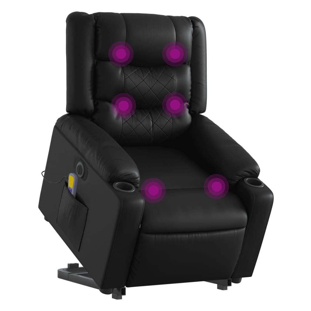 Vidaxl sta-op-massagestoel elektrisch kunstleer zwart