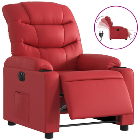Vidaxl fauteuil verstelbaar elektrisch kunstleer rood