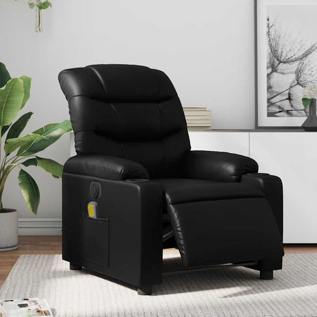 Vidaxl massagestoel verstelbaar elektrisch kunstleer zwart