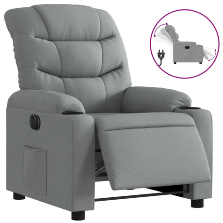 Vidaxl fauteuil elektrisch verstelbaar stof lichtgrijs