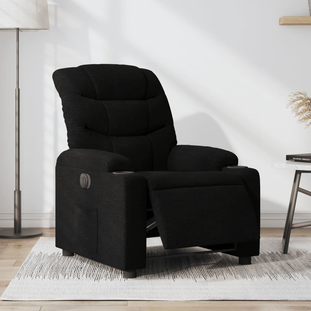 Vidaxl fauteuil verstelbaar elektrisch stof zwart