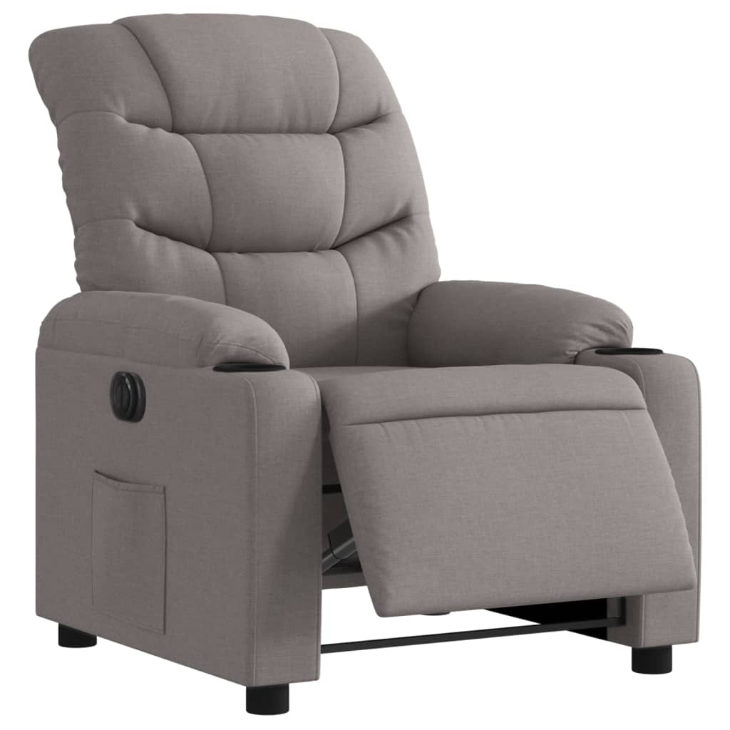 Vidaxl fauteuil verstelbaar elektrisch stof taupe