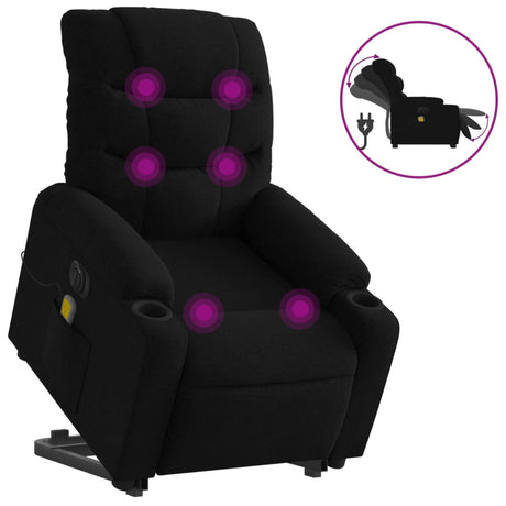 Vidaxl sta-op-massagestoel elektrisch verstelbaar stof zwart