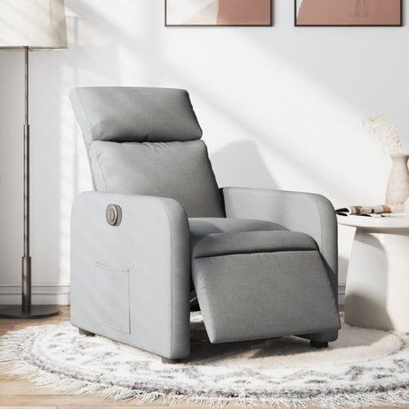 Vidaxl fauteuil elektrisch verstelbaar stof lichtgrijs