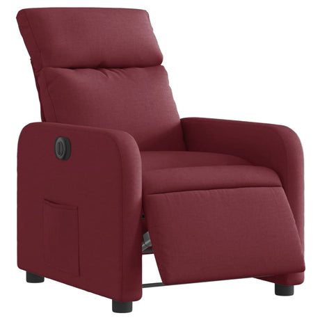 Vidaxl fauteuil verstelbaar elektrisch stof wijnrood