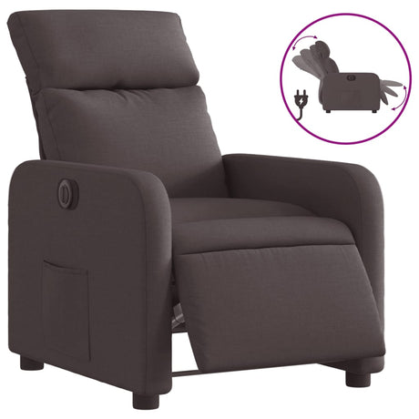 Vidaxl fauteuil verstelbaar elektrisch stof donkerbruin
