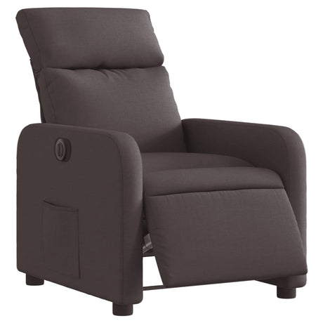 Vidaxl fauteuil verstelbaar elektrisch stof donkerbruin