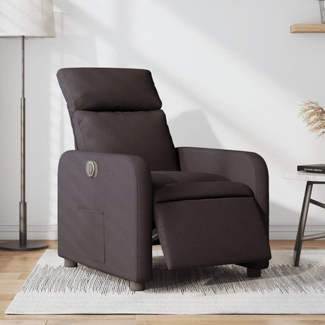 Vidaxl fauteuil verstelbaar elektrisch stof donkerbruin