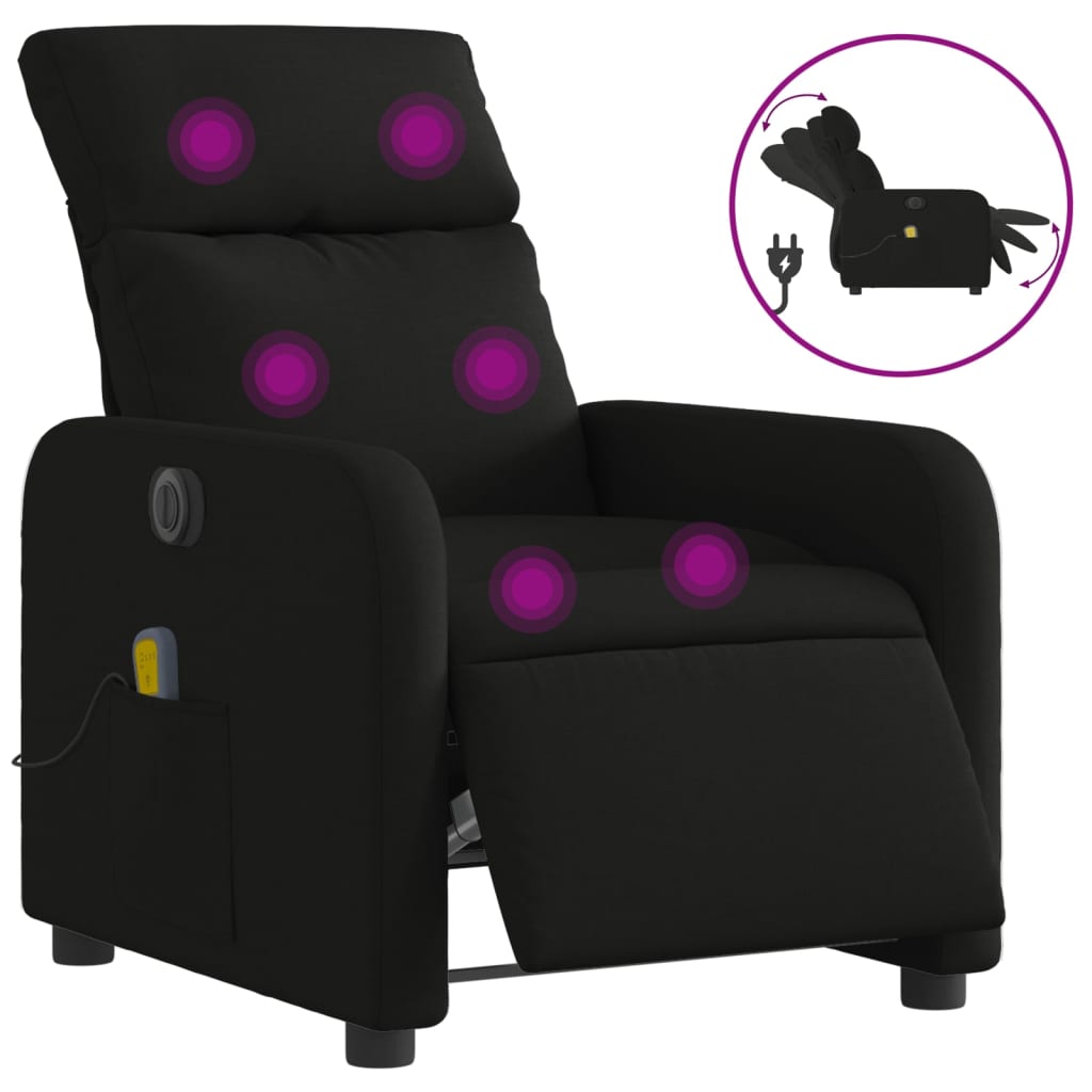 Vidaxl massagestoel elektrisch verstelbaar stof zwart