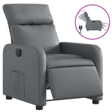 Vidaxl fauteuil verstelbaar elektrisch kunstleer grijs