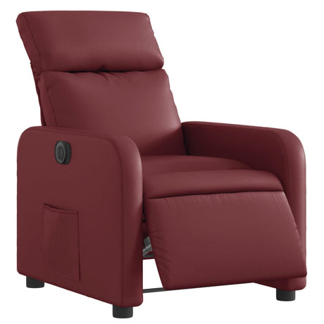 Vidaxl fauteuil verstelbaar elektrisch kunstleer wijnrood